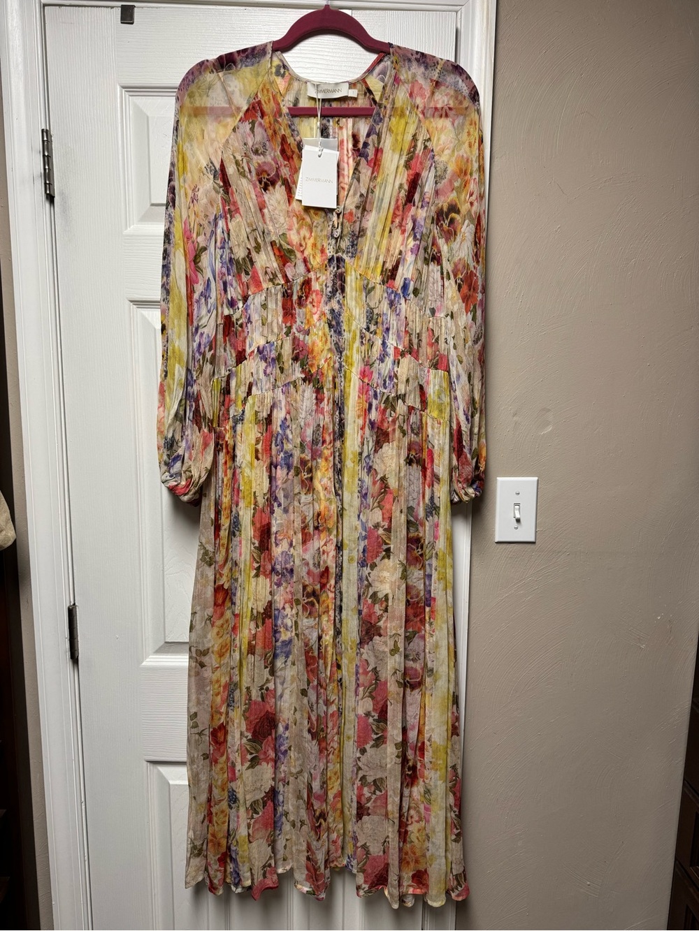 Zimmermann -NWT- Wonderland Floral Midi - Spliced Striped Floral - Sz 1 (4-6)
